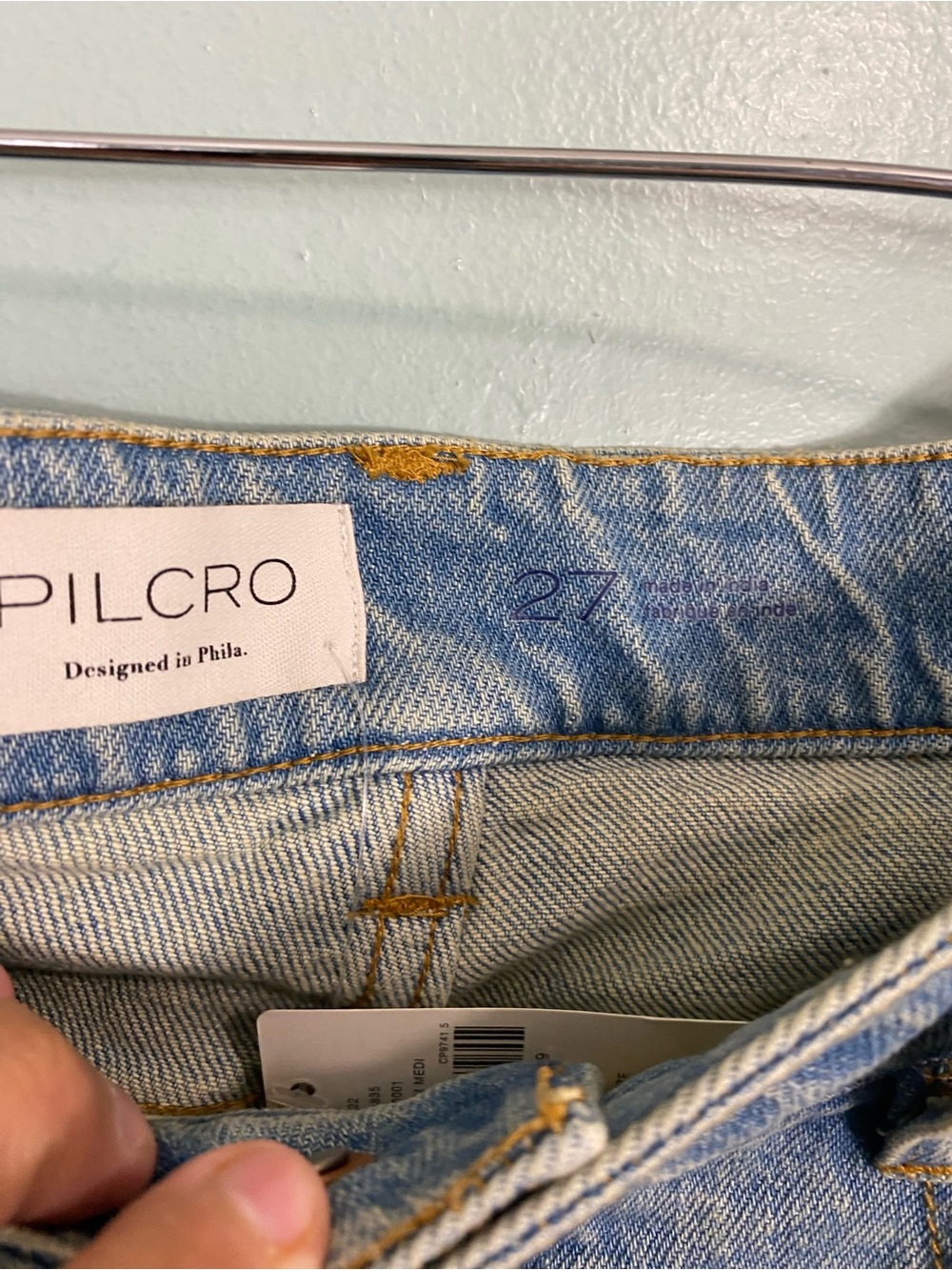 Anthropologie Pilcro Baggy Boyfriend High Rise Quilted Jeans Blue Size 27 - Picture 4 of 7